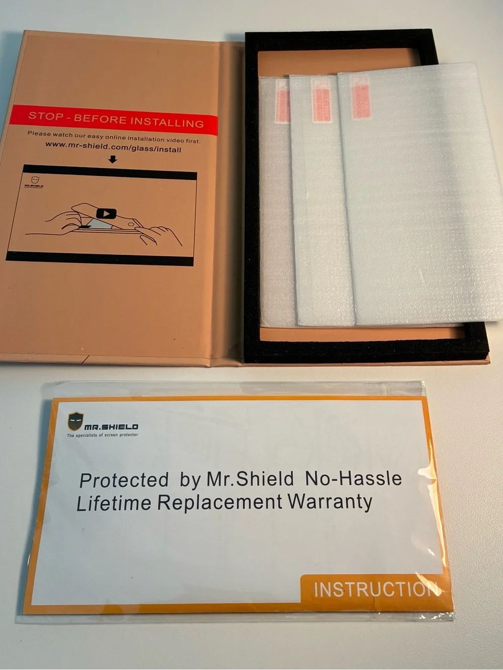 Mr.Shield 3-Pack Universal Tempered Glass Screen Protector 9H HD Anti-Scratch
